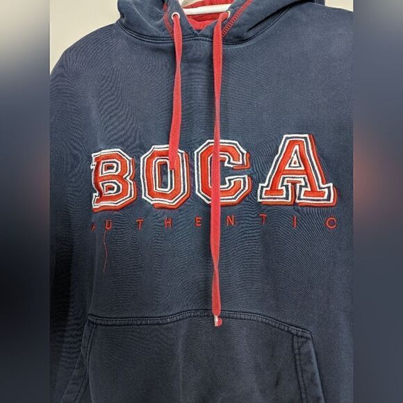 Vintage Boca Hoodie Navy and Red Size S Embroidered Logo - Picture 3 of 6